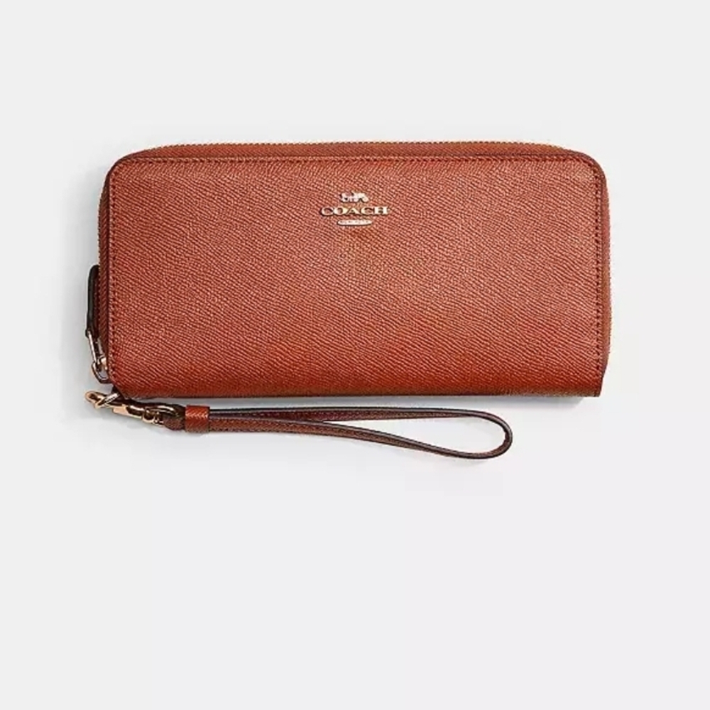 Coach Red Continetal Leather Wristlet Wallet